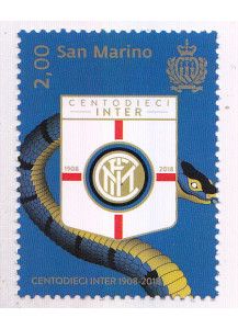 2018  San Marino francobollo INTER 110° Anniversario Fondazione 